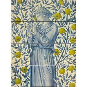 Ceramic tile mural Art Nouveau 6 X 6" Each Tile William Morris Reproduction #002   272187881446